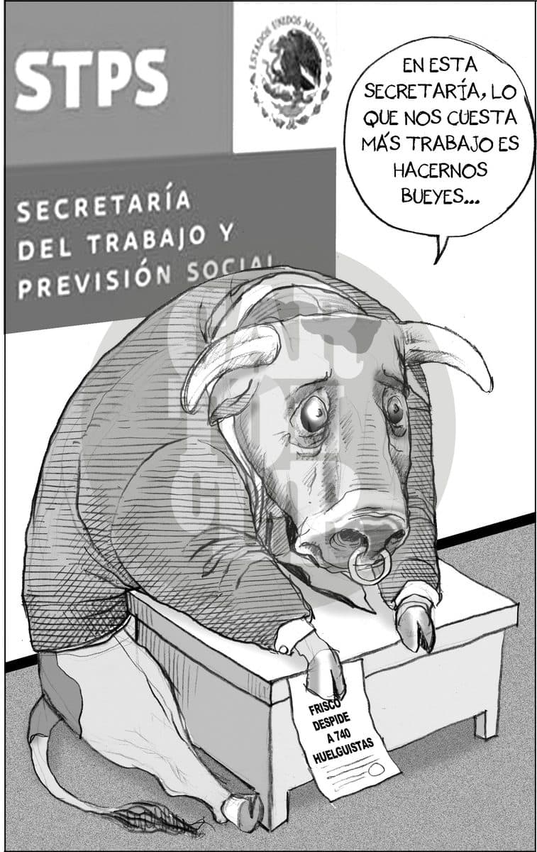 De trabajo y pervesion social, cartón de El Fisgón