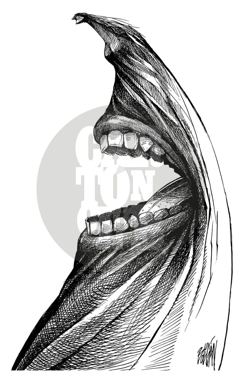 Debate sobre aborto, cartón de Ángel Boligán