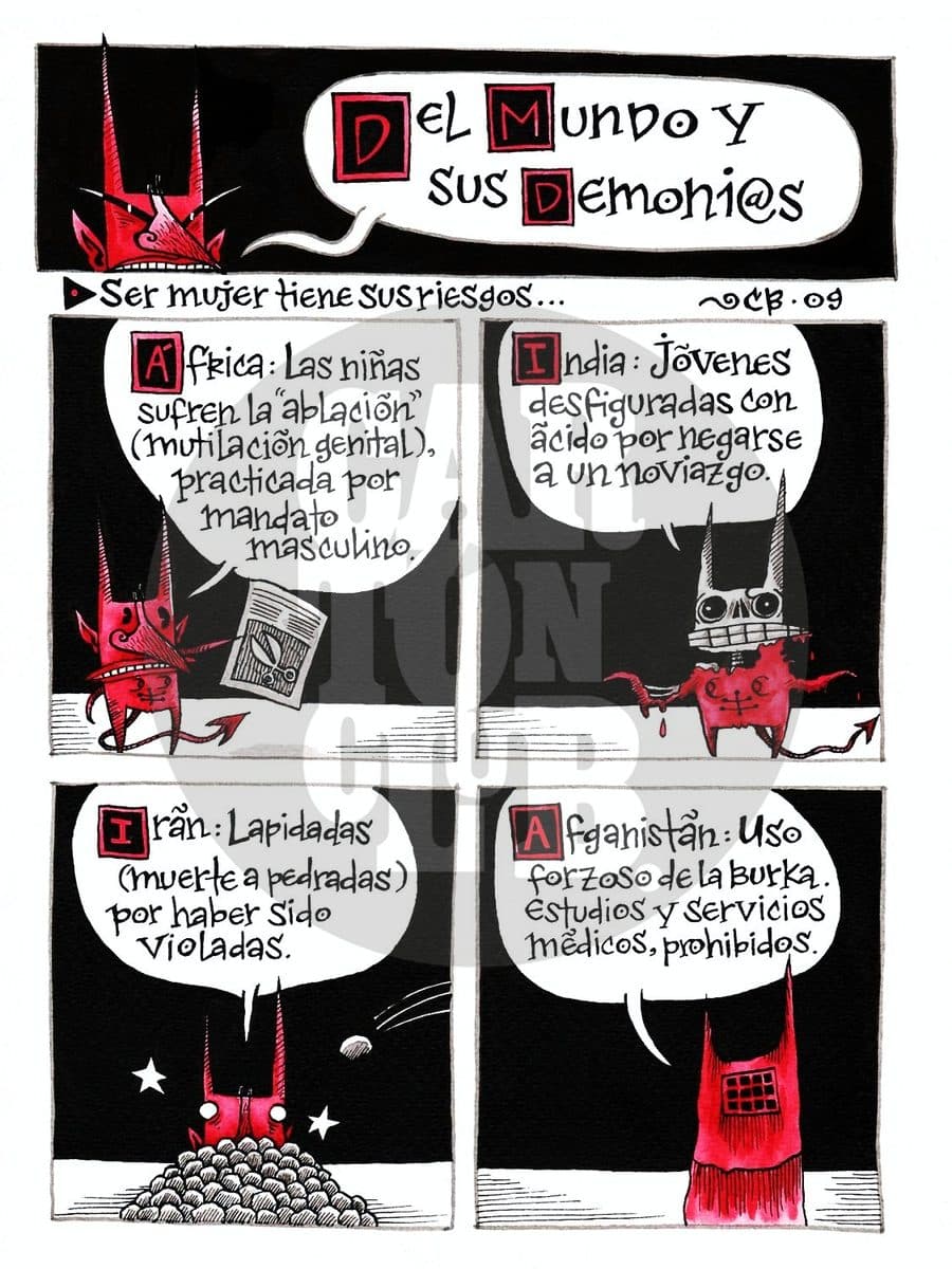 Del Mundo y sus Demonios 1, cartón de Cintia Bolio