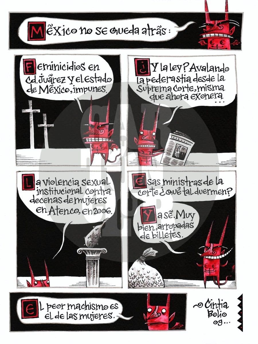 Del Mundo y sus Demonios 2, cartón de Cintia Bolio
