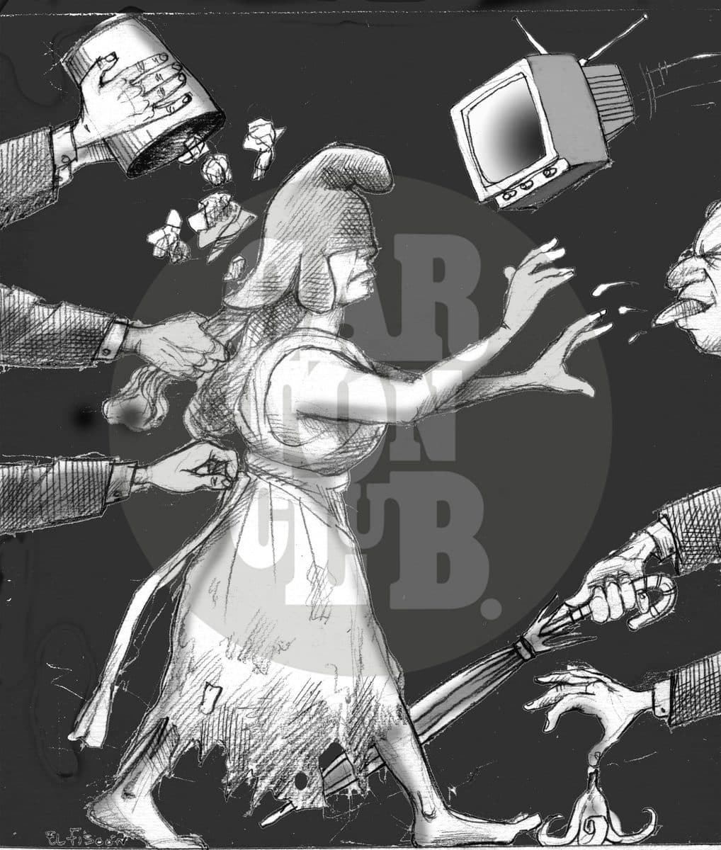 Democracia manoseada, cartón de El Fisgón