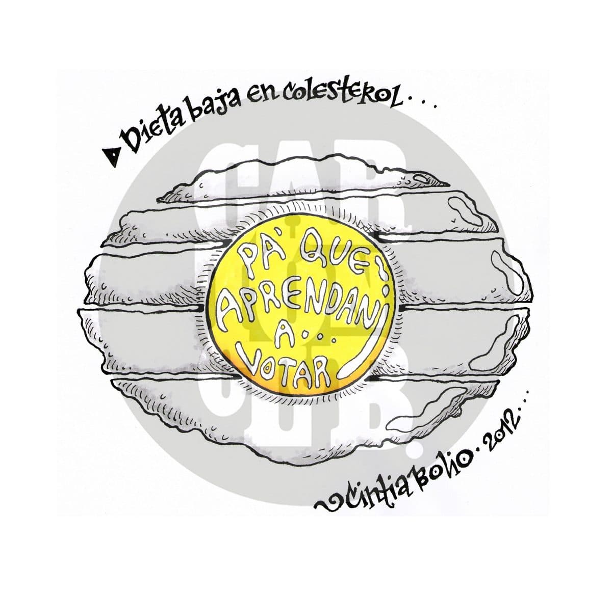 Dieta baja en colesterol, cartón de Cintia Bolio
