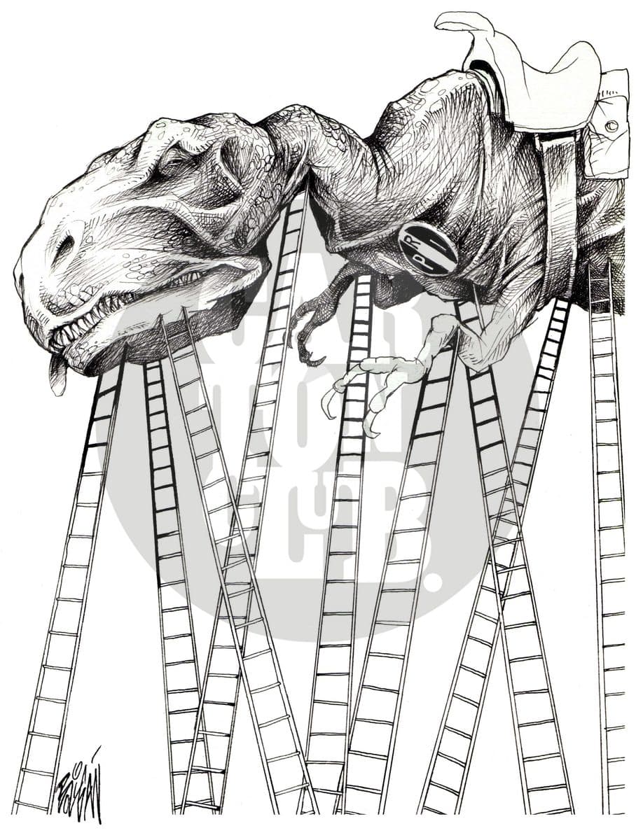 Dinosaurios y escaleras