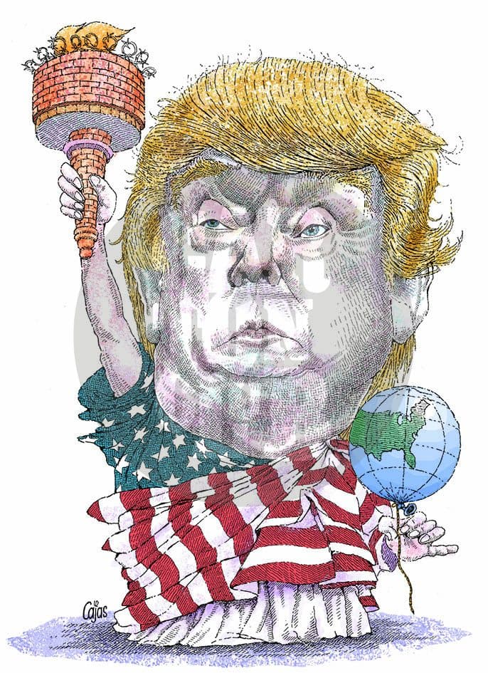 Donald Trump, cartón de Cajas