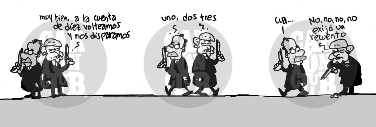 Duelistas, cartón de Garci