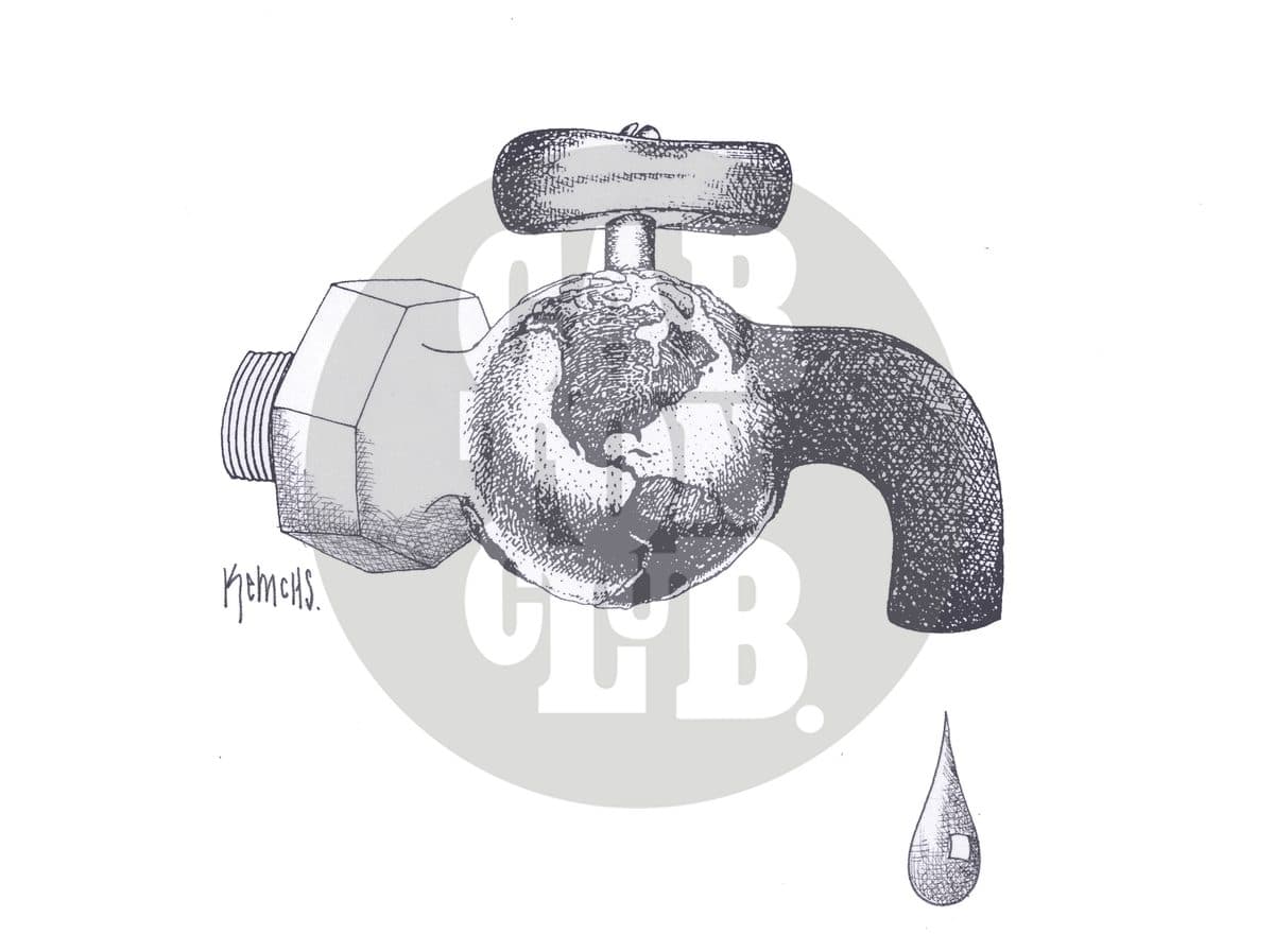 El agua es vida... y se acaba, cartón de Kemchs