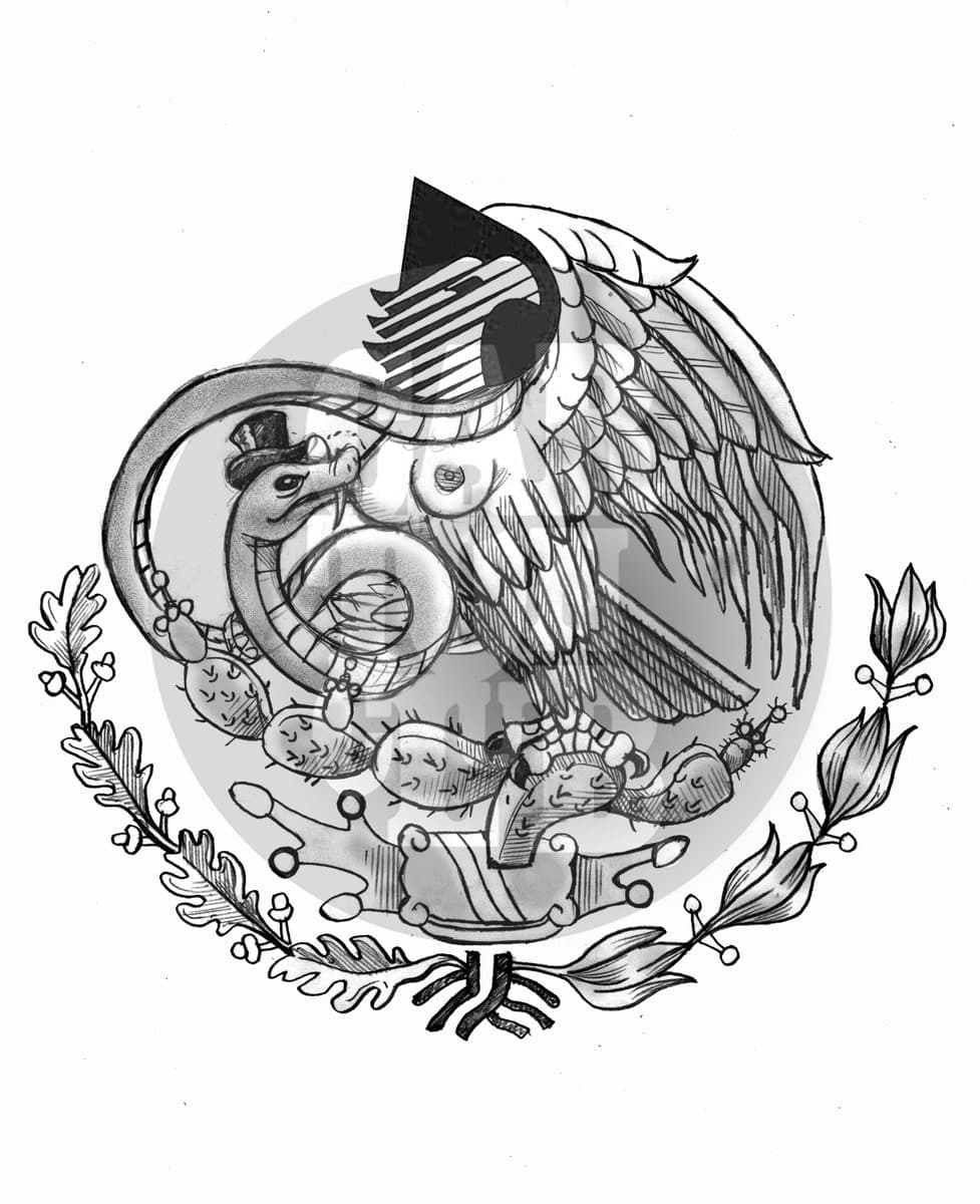 El aguila de los grandes consorcios, cartón de El Fisgón