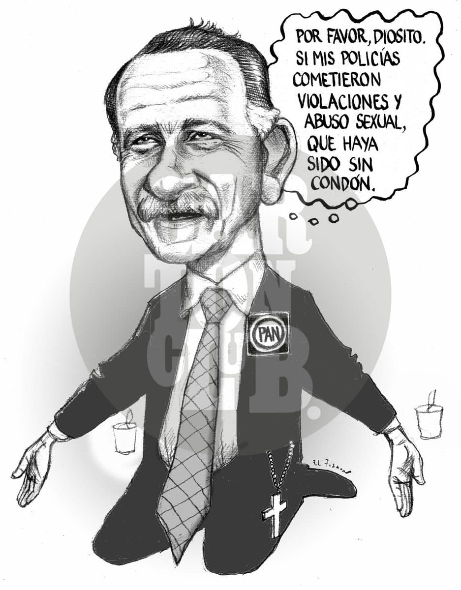 El buen cristiano y Atenco, cartón de El Fisgón