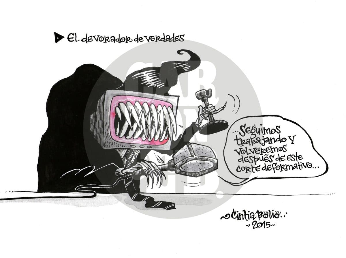 El devorador de verdades, cartón de Cintia Bolio
