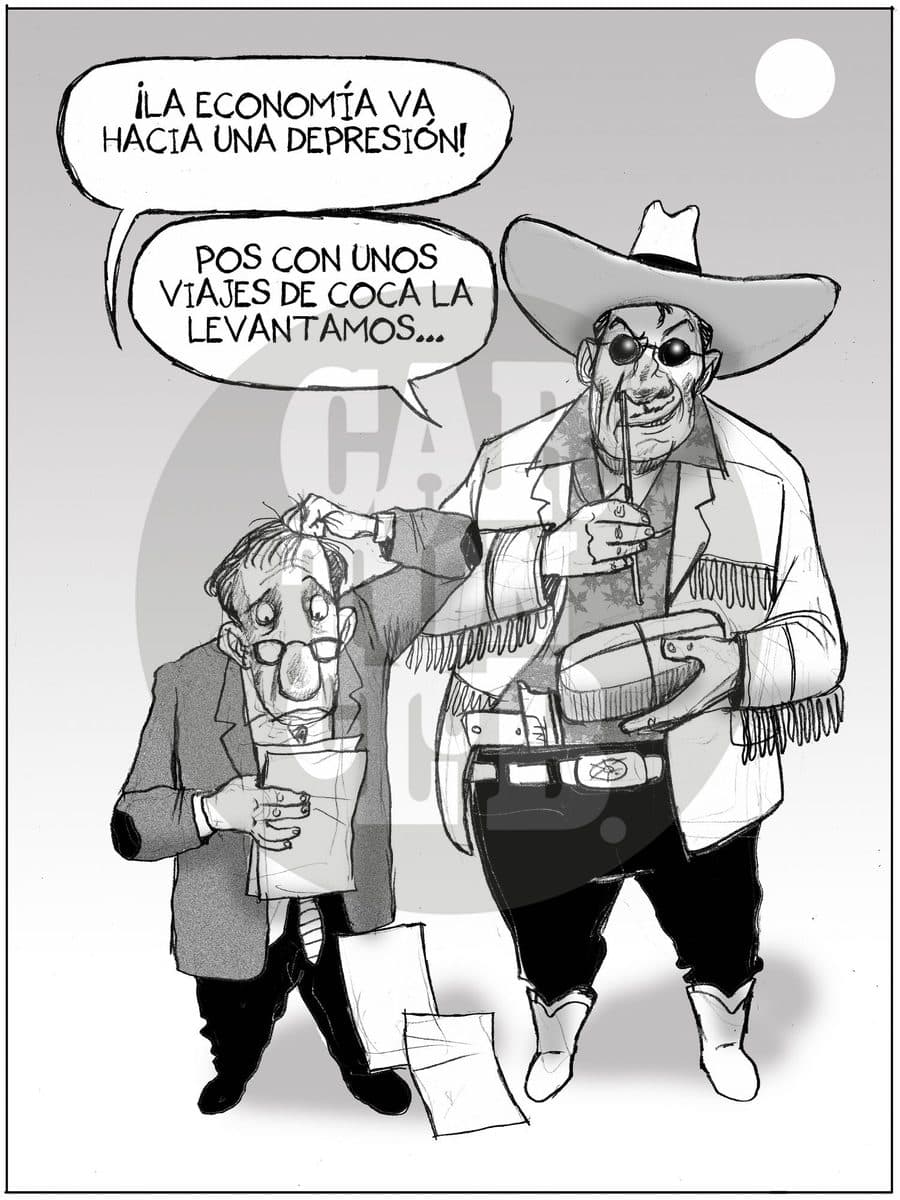 El dolar a mas de 14, cartón de El Fisgón