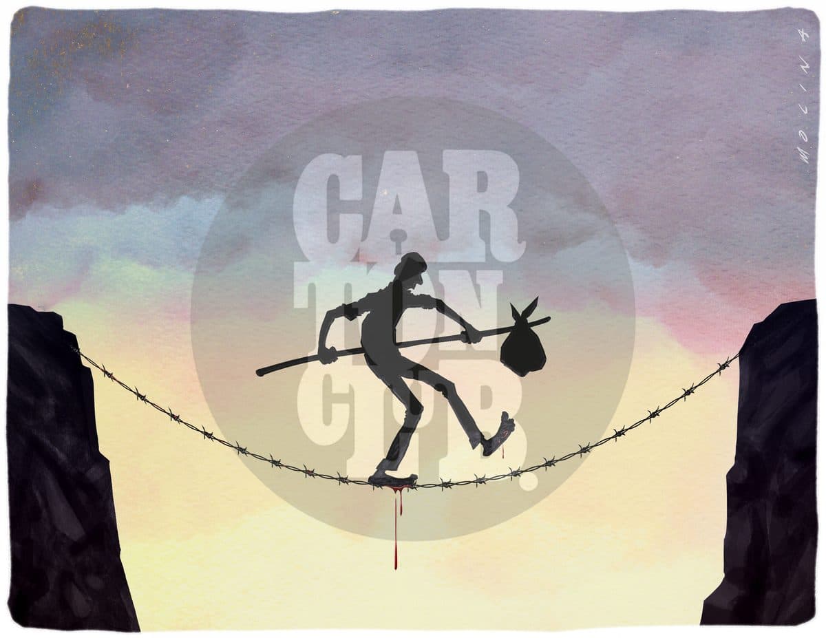 El emigrante..., cartón de PxMolina