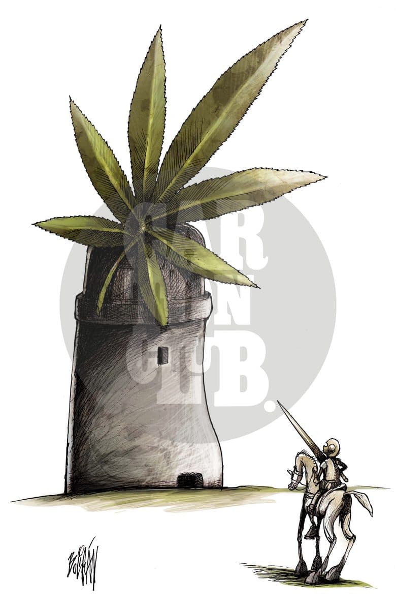 El enemigo, cartón de Ángel Boligán