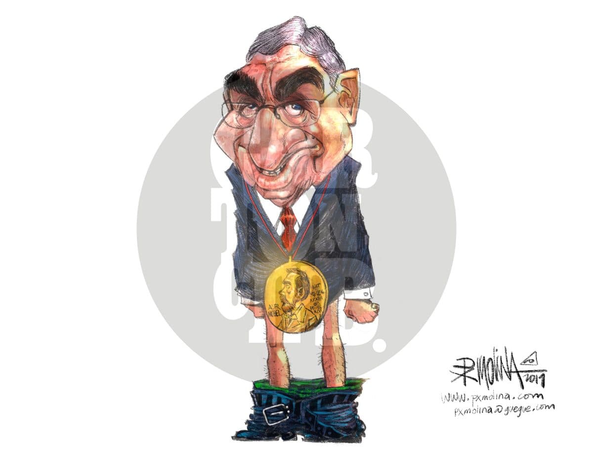 El Nobel Oscar Arias...