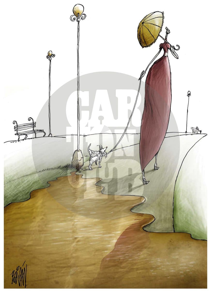 El paseo, cartón de Ángel Boligán