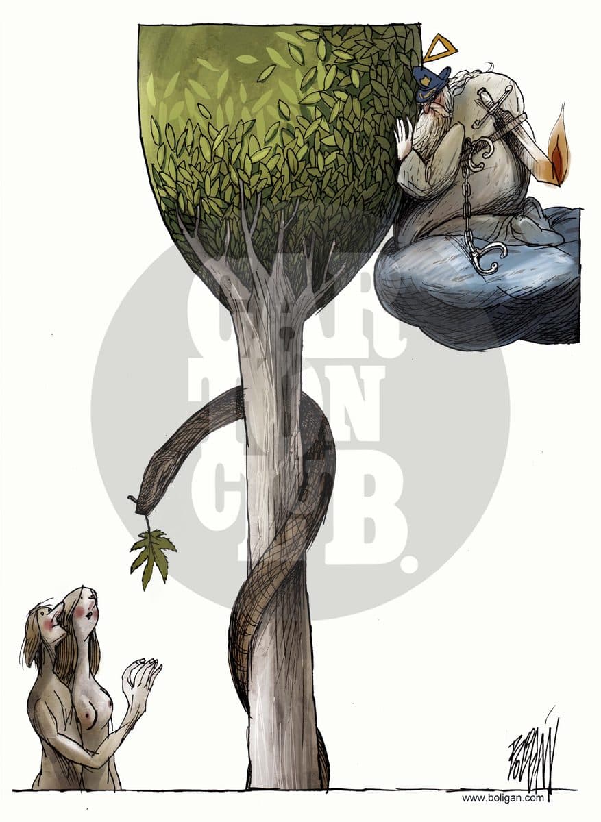 El pecado ilegal, cartón de Ángel Boligán