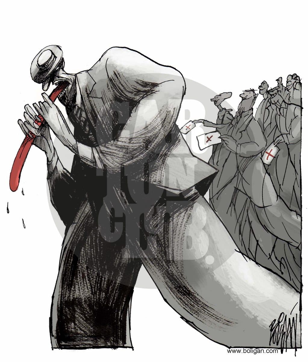 El politico y su flauta, cartón de Ángel Boligán