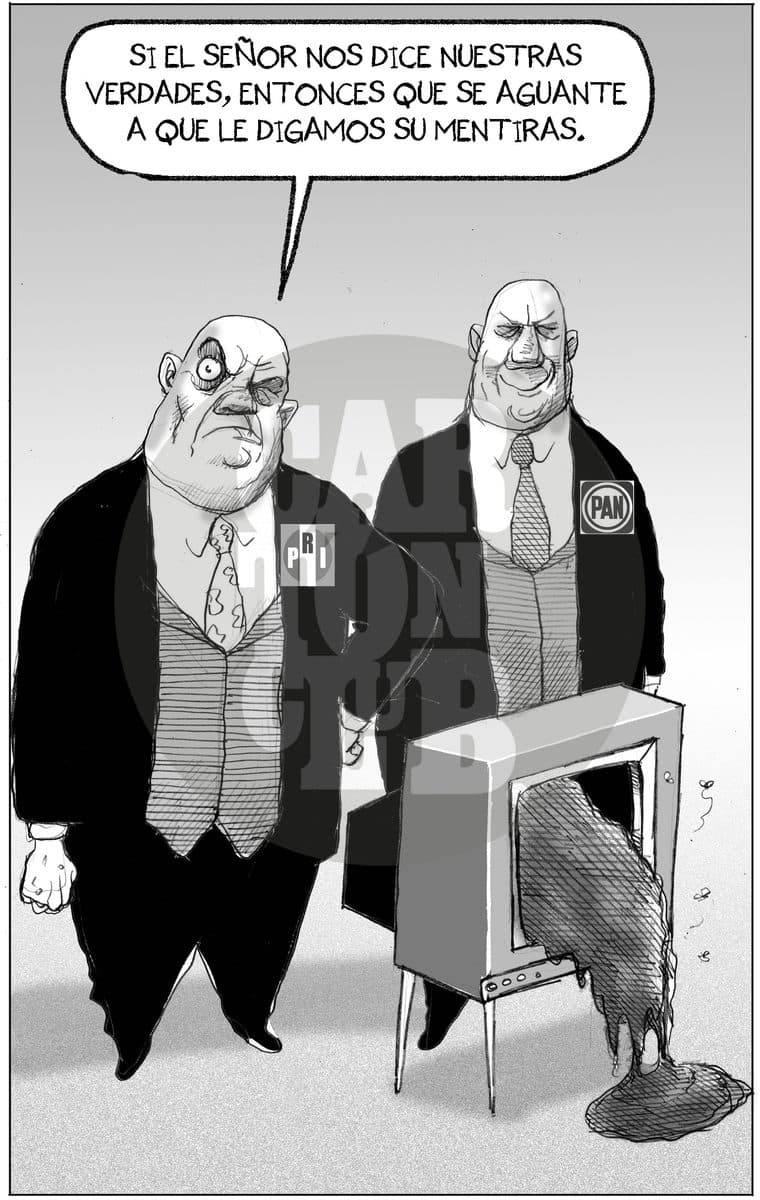 El que se lleva se aguanta, cartón de El Fisgón