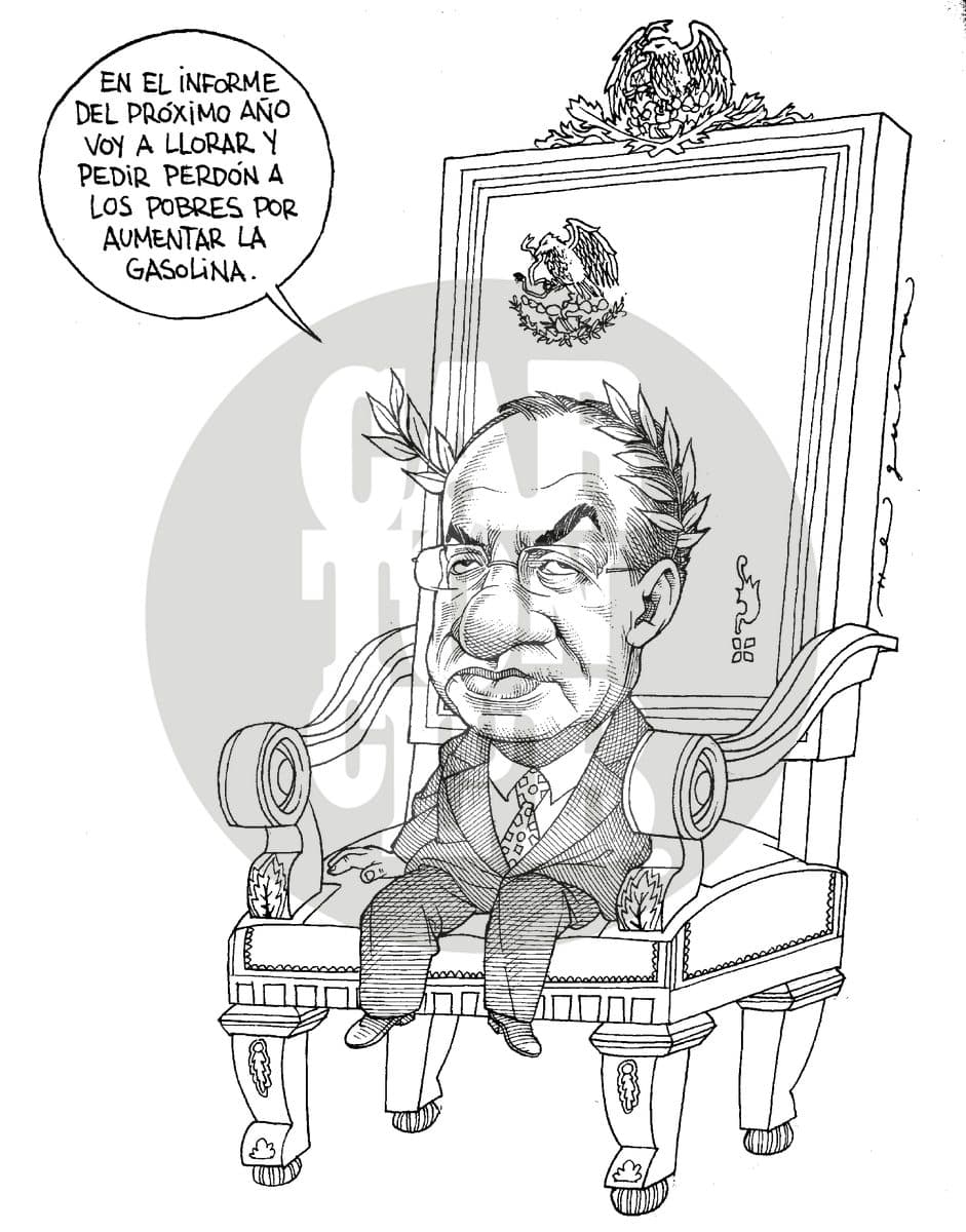 El regreso del tlatoani, cartón de Helguera