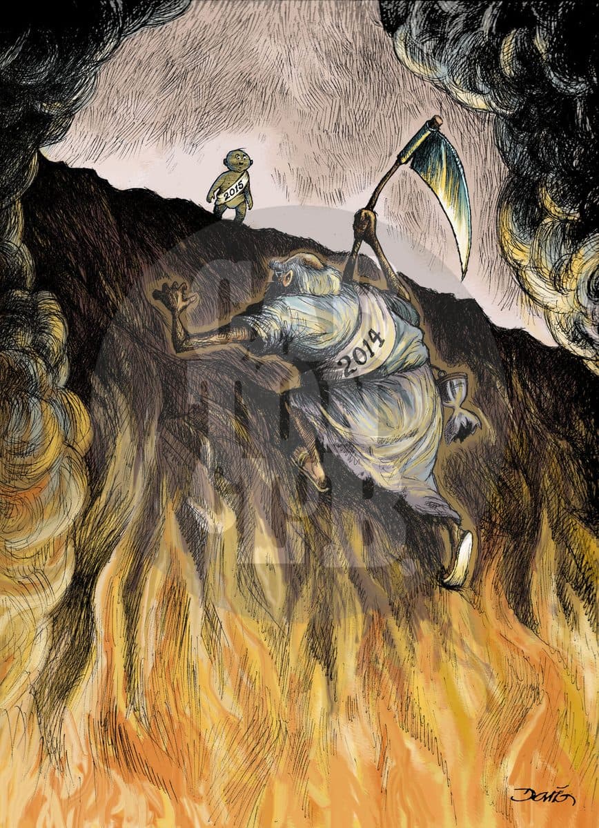 El relevo, cartón de Darío Castillejos