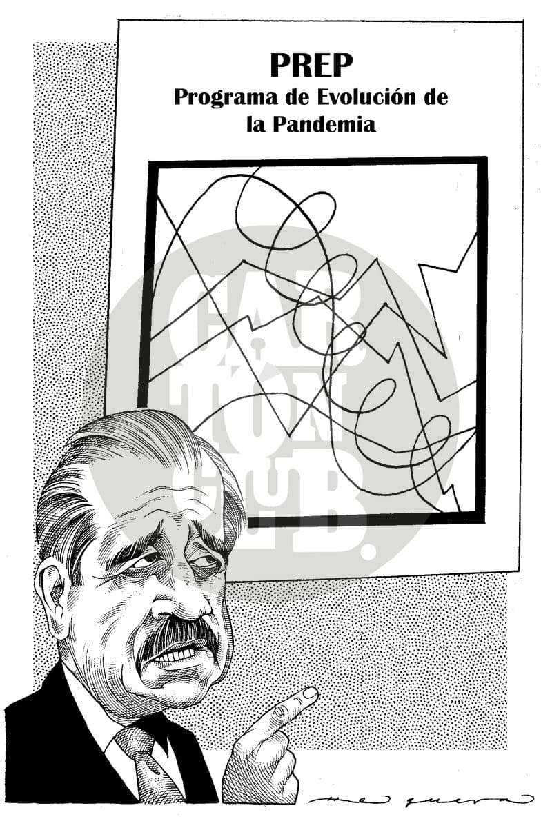 El sindrome del sexenio, cartón de Helguera