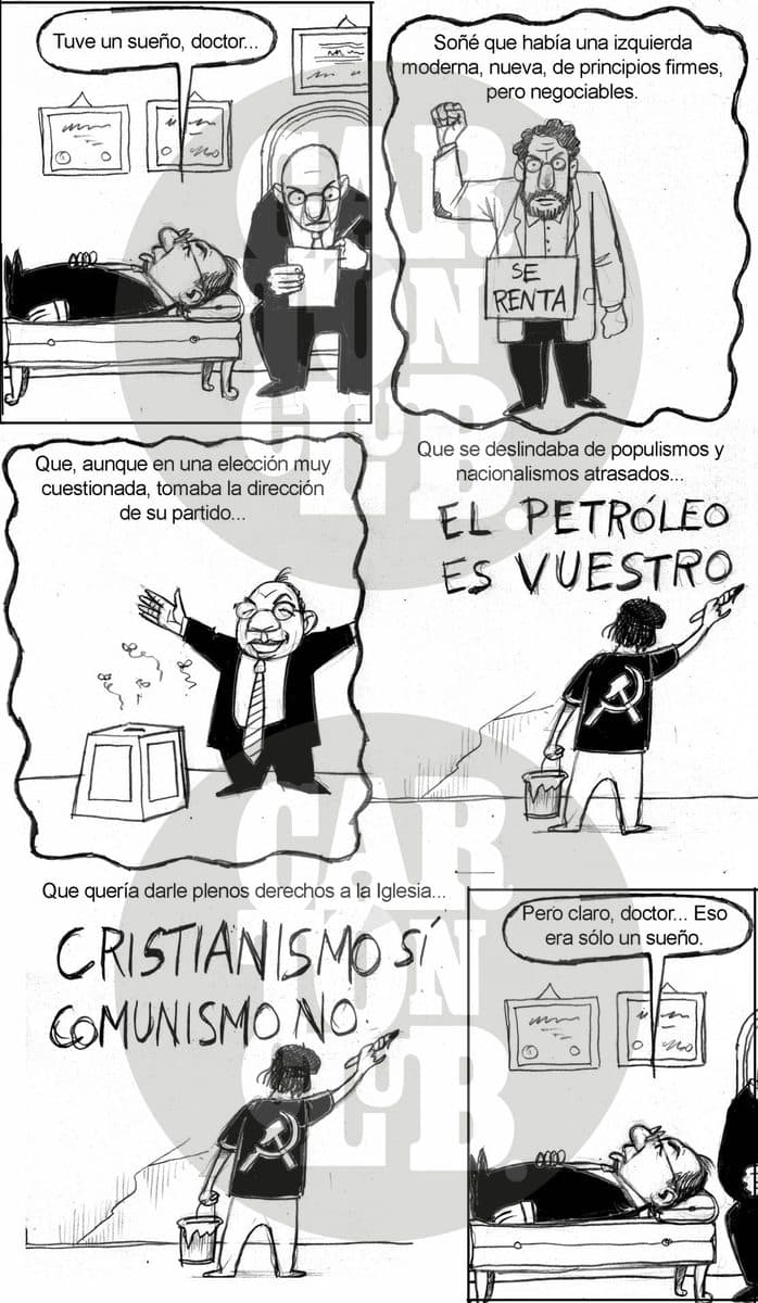 El sueño de calderon, cartón de El Fisgón