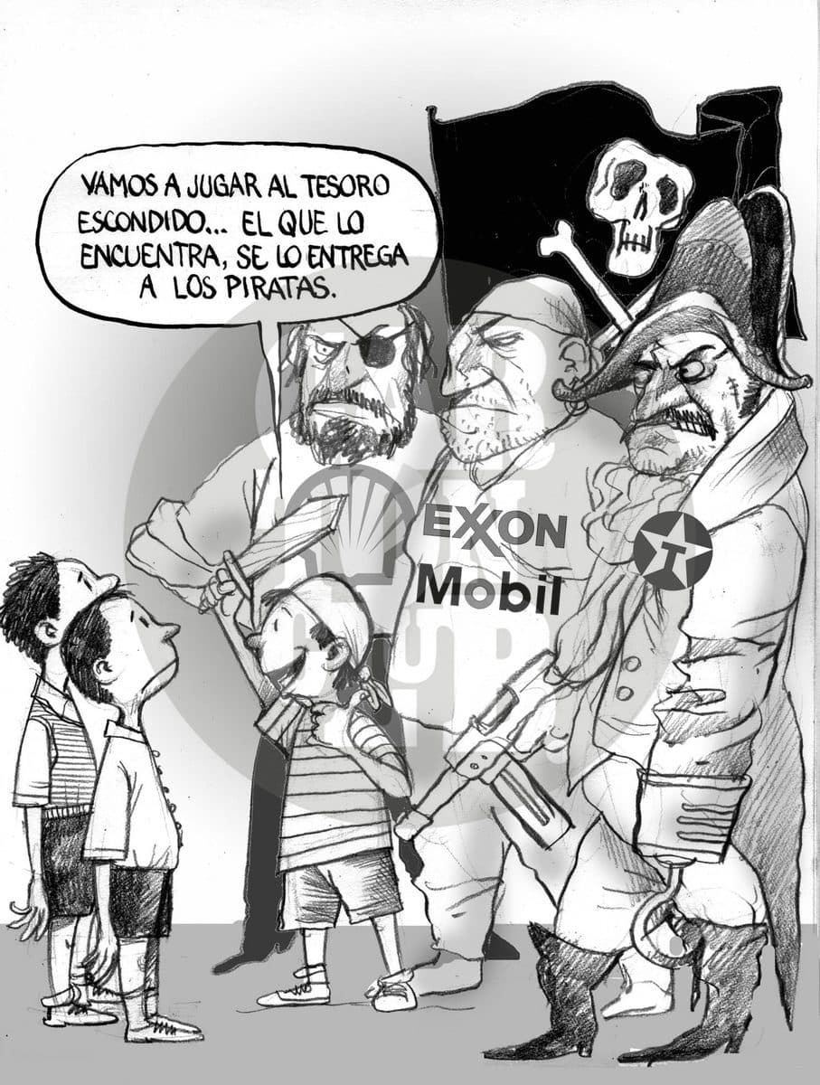 El tesoro perdido, cartón de El Fisgón