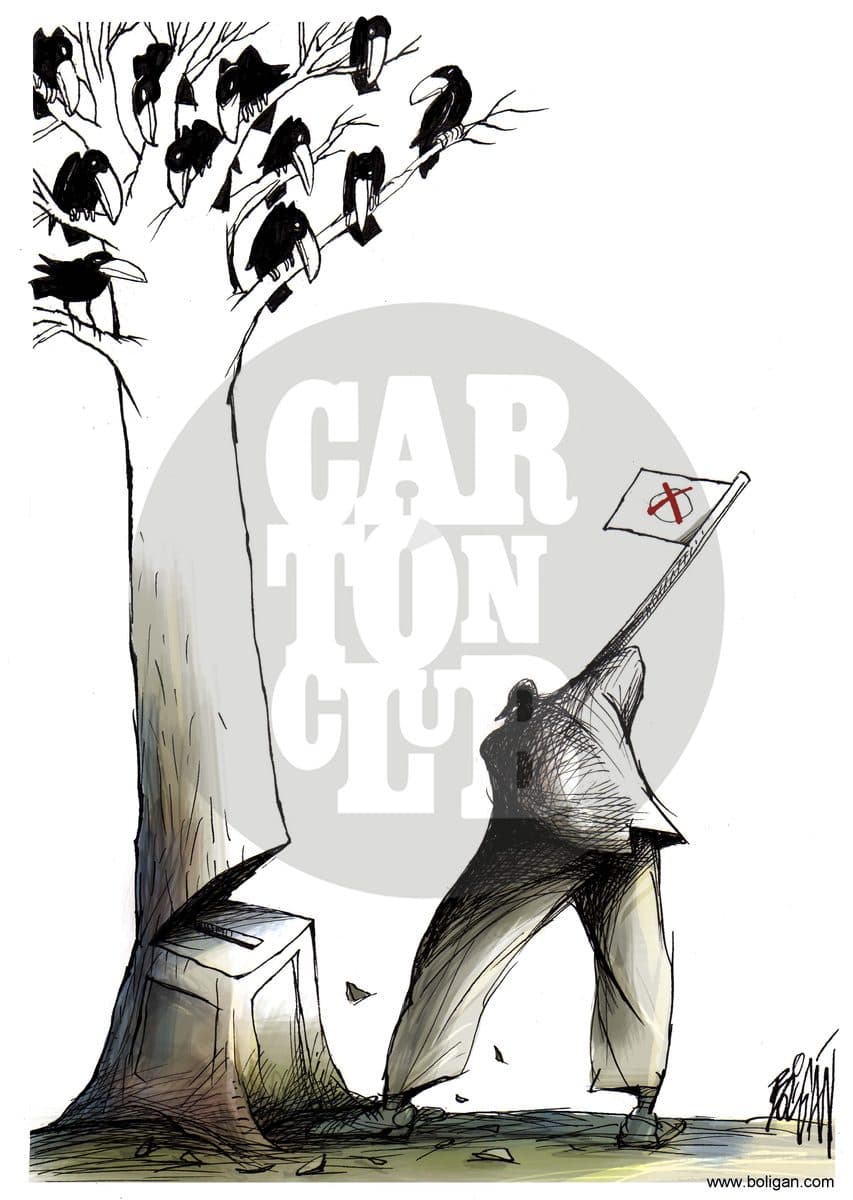 Eleccion Confiable, cartón de Ángel Boligán