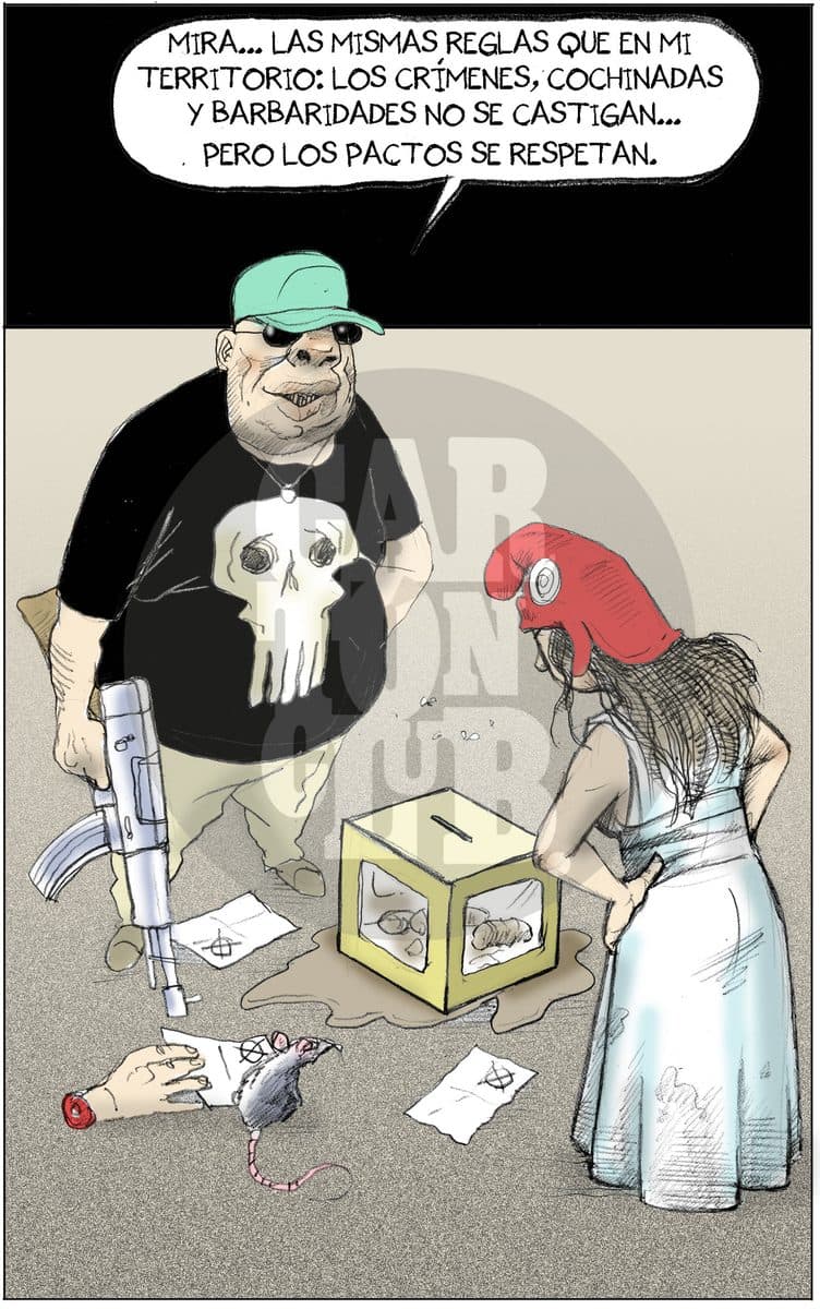 Elecciones en narcolandia, cartón de El Fisgón