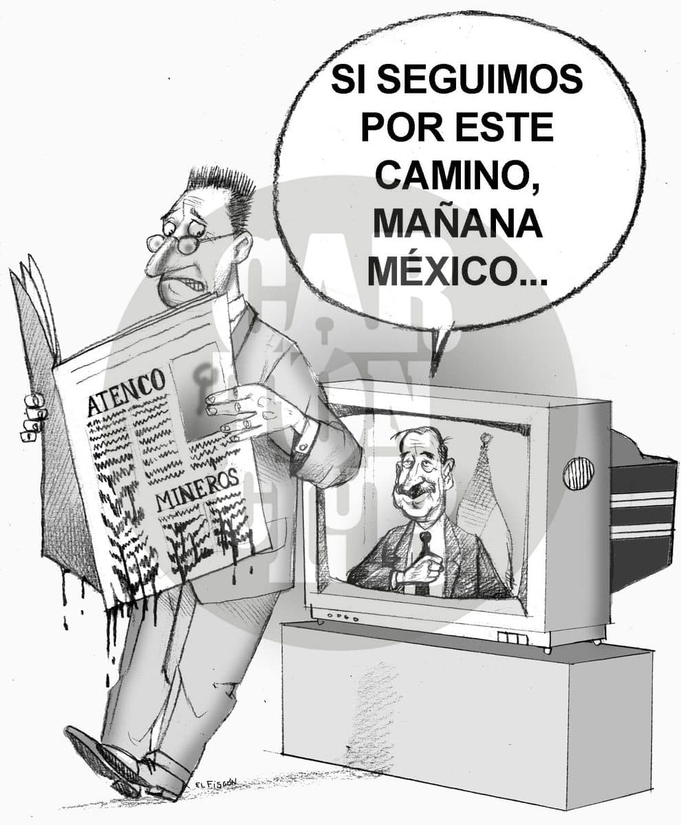 Encaminados, cartón de El Fisgón