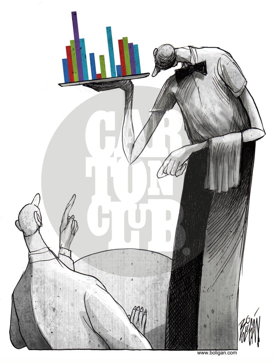 Encuestas al gusto, cartón de Ángel Boligán