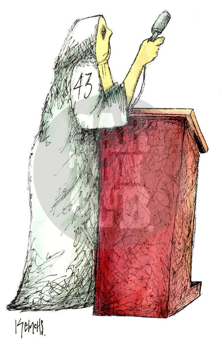 Esperando información, cartón de Kemchs