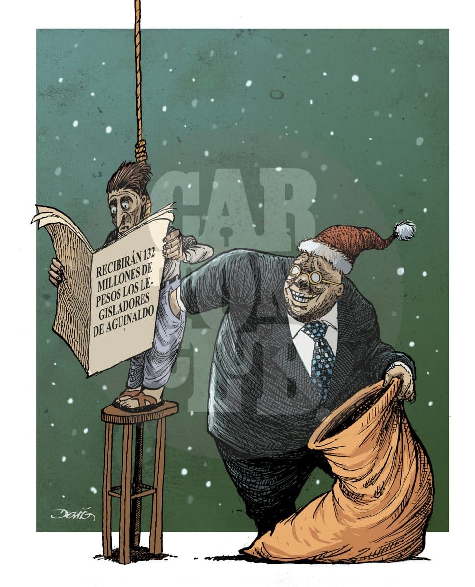 Espíritu navideño, cartón de Darío Castillejos