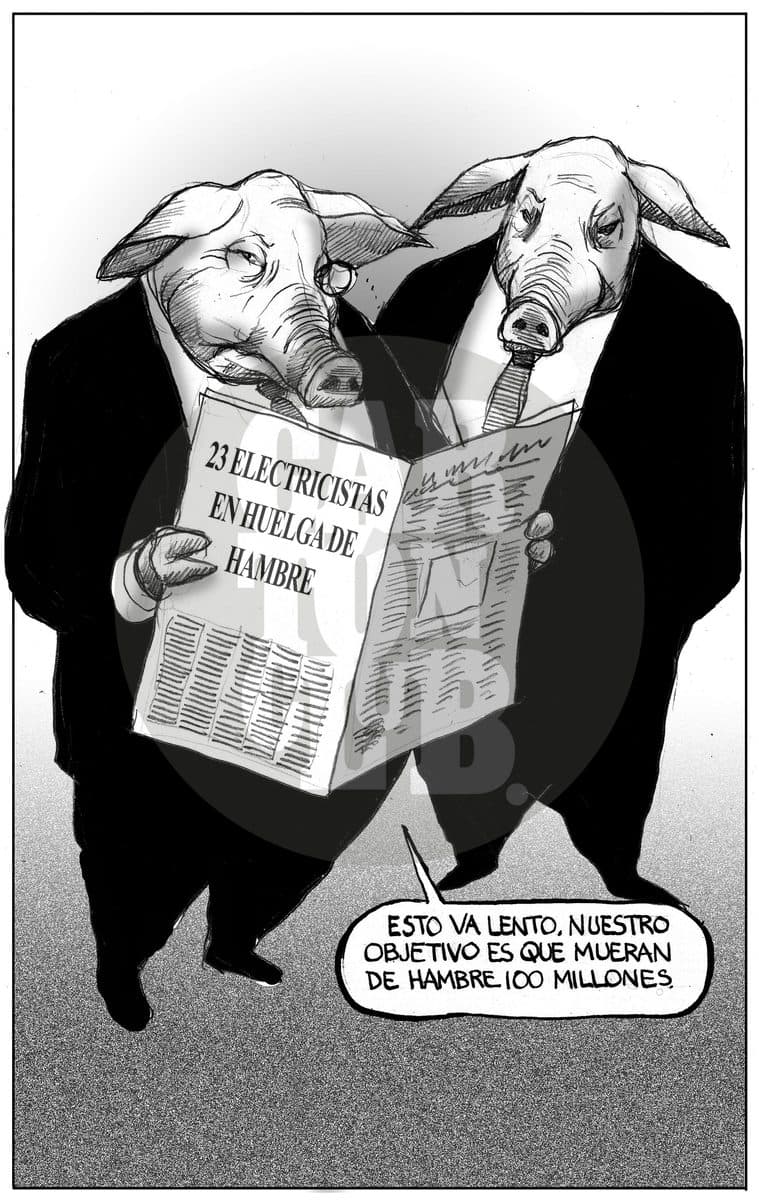 Estrategia Neoliberal, cartón de El Fisgón