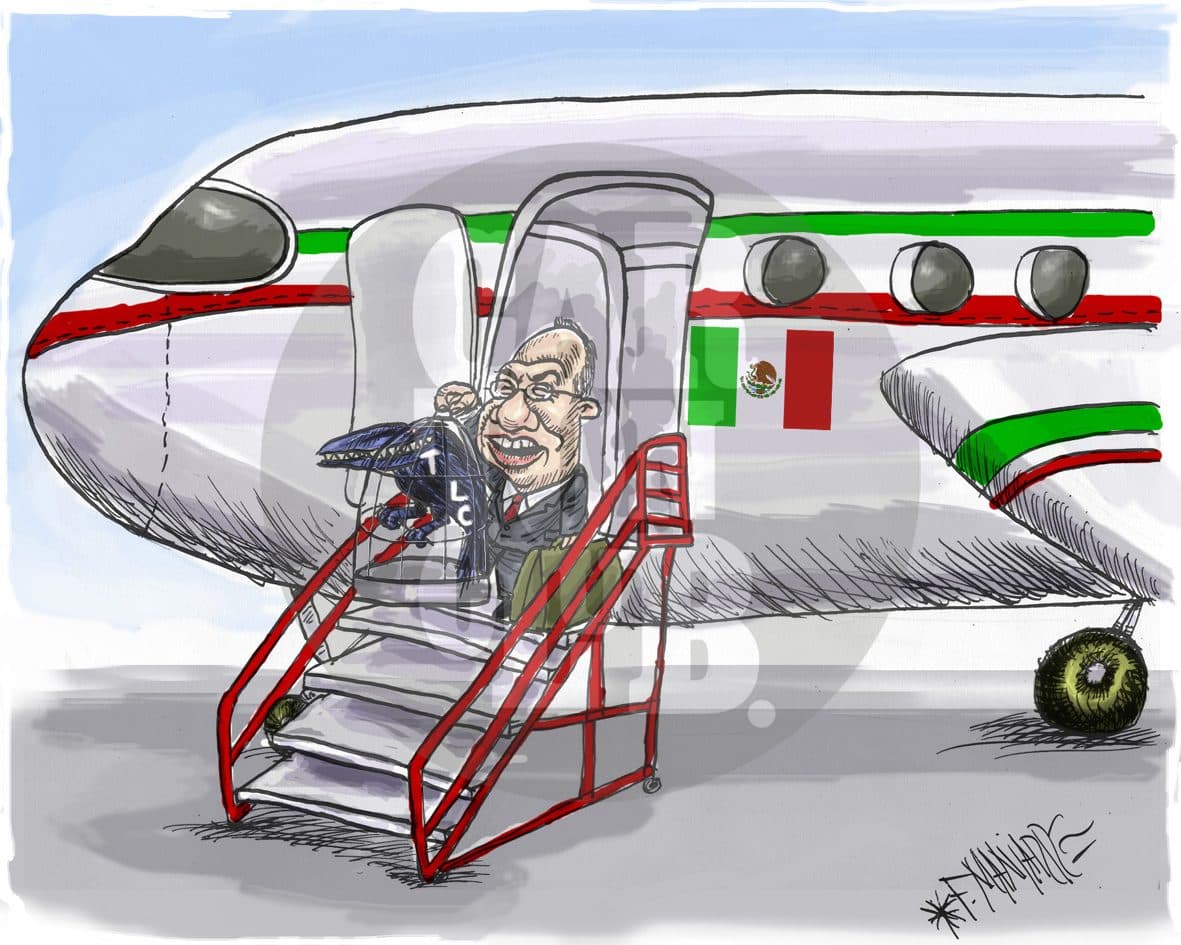 Exitoso viaje, cartón de Manjarrez