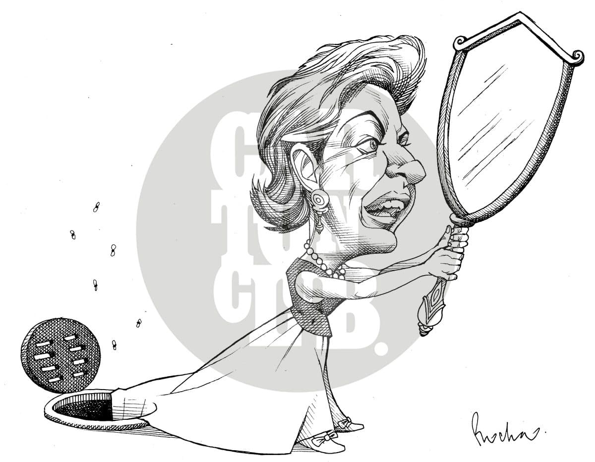 Faldas vemos, cartón de Rocha