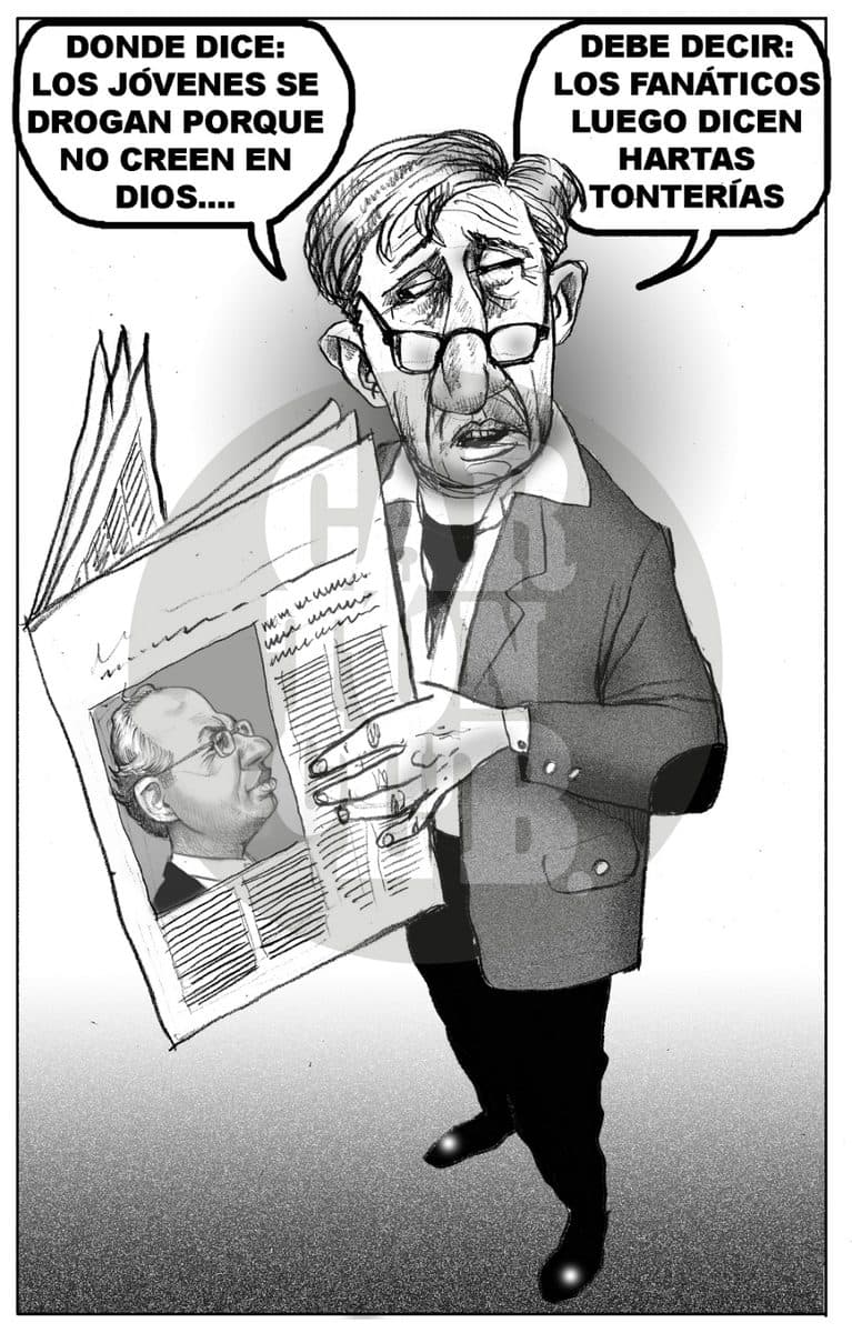 Fe de erratas, cartón de El Fisgón