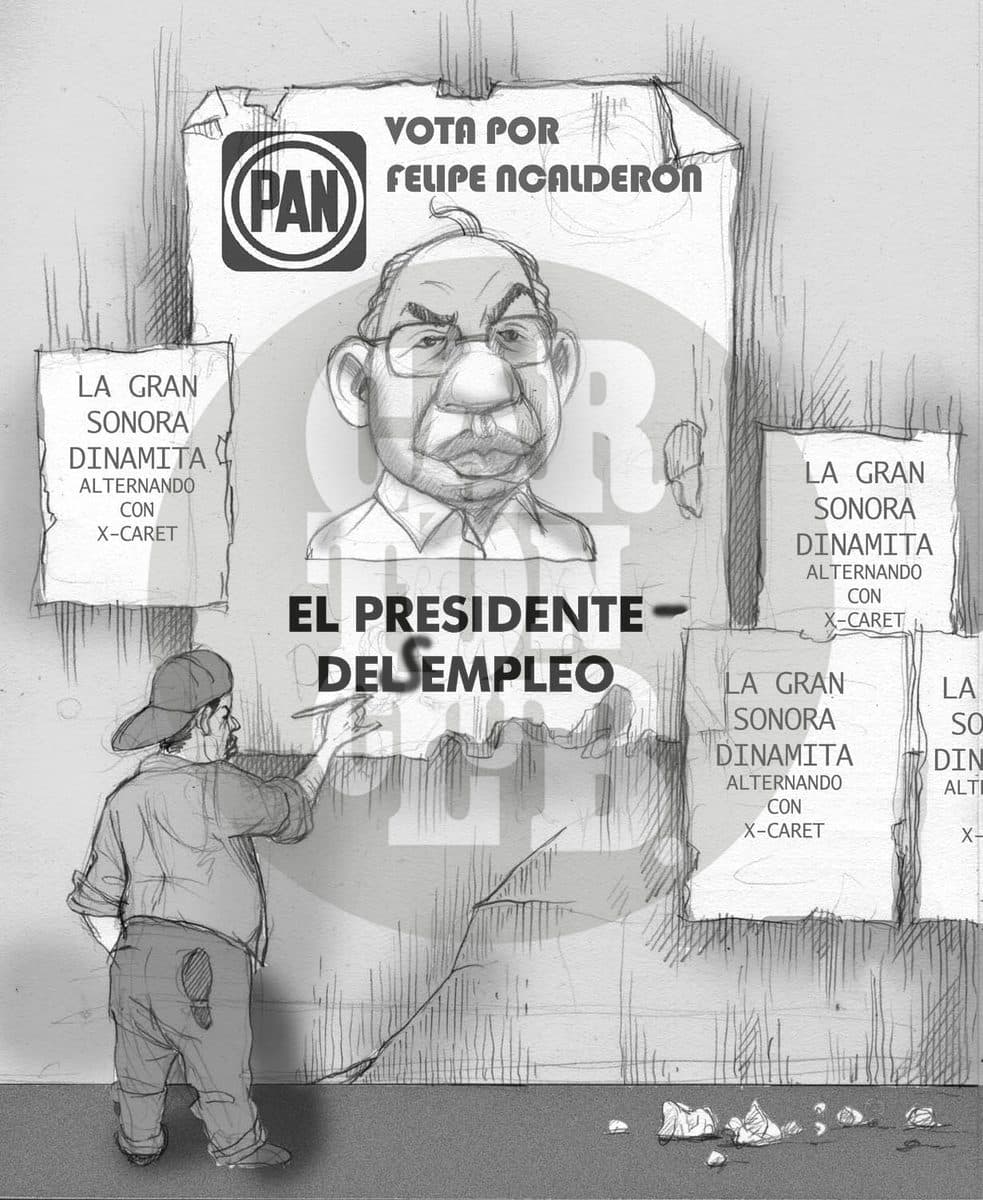 Fe de erratas, cartón de El Fisgón