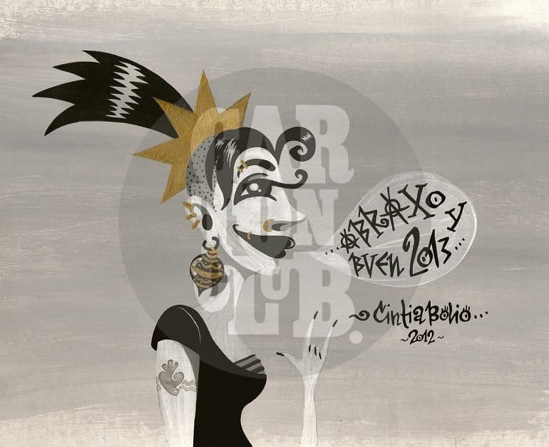 Feliz año nuevo 2013, cartón de Cintia Bolio