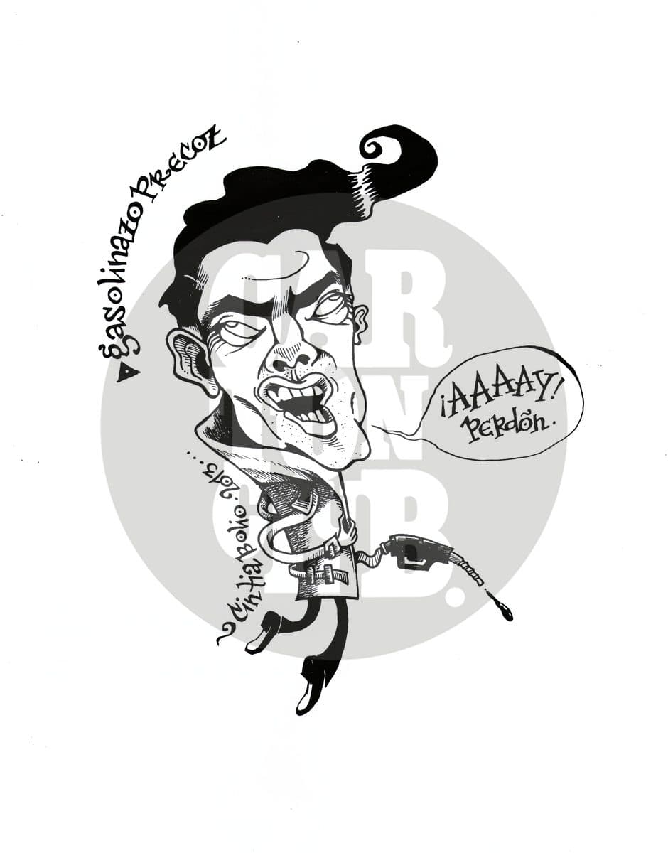 Gasolinazo precoz, cartón de Cintia Bolio