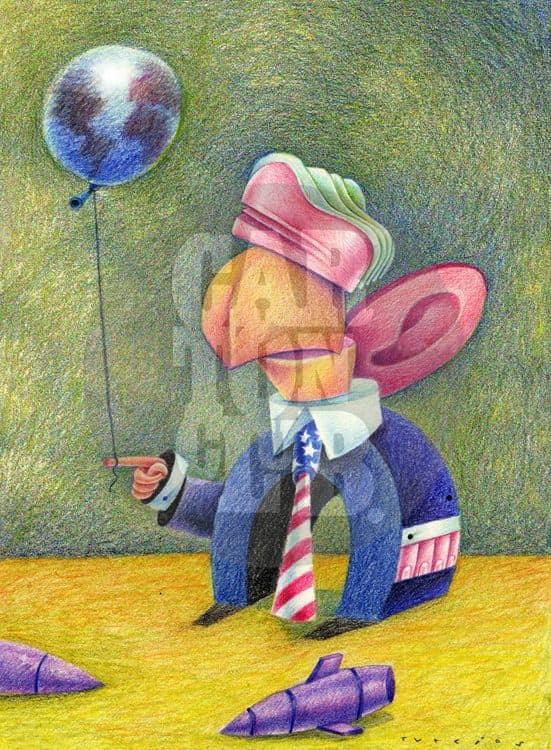 GEORGE BUSH, cartón de Turcios
