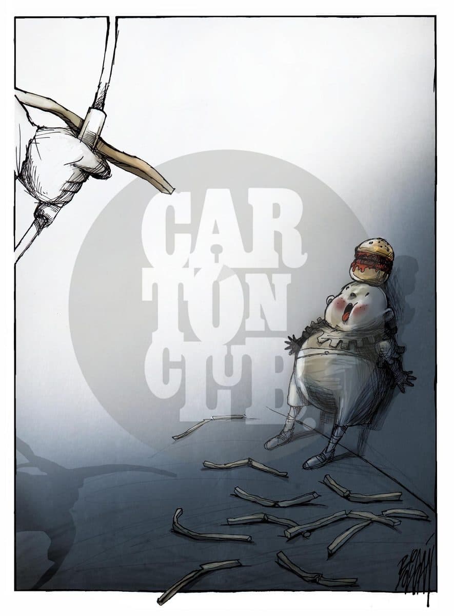 Habitos de consumo, cartón de Ángel Boligán