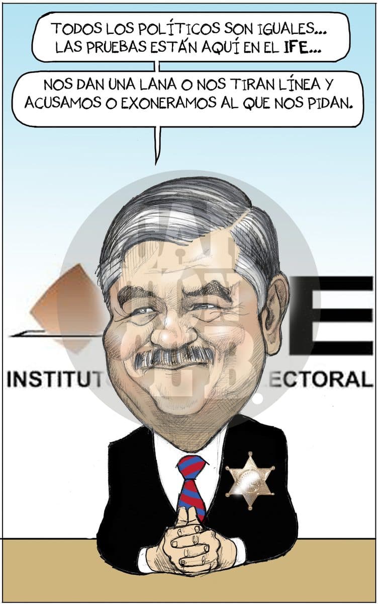 Hablo el sherIFE, cartón de El Fisgón