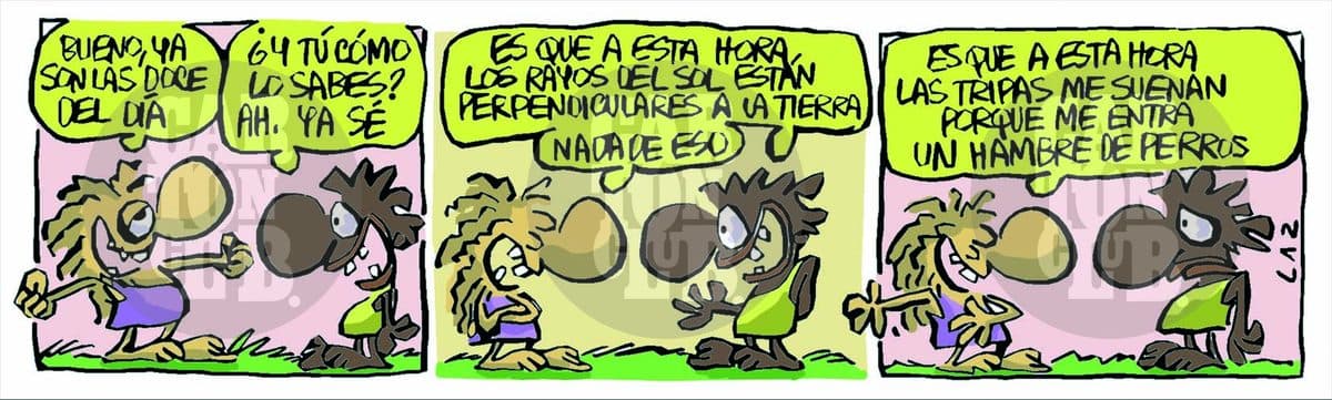 hambre, cartón de Laz
