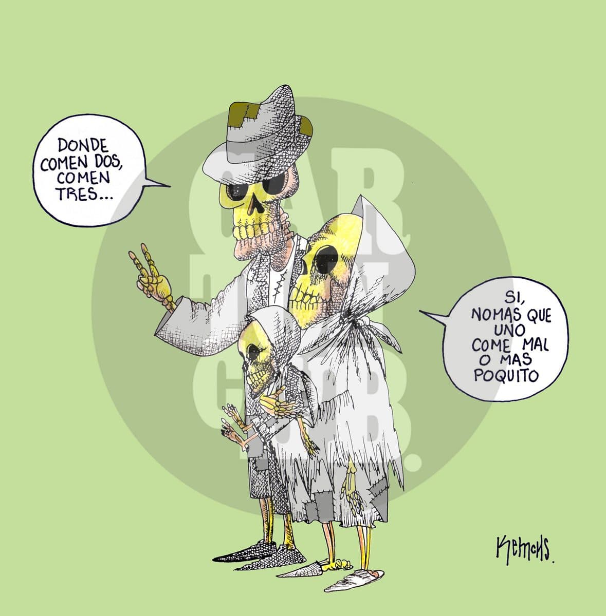 Hambruna, cartón de Kemchs