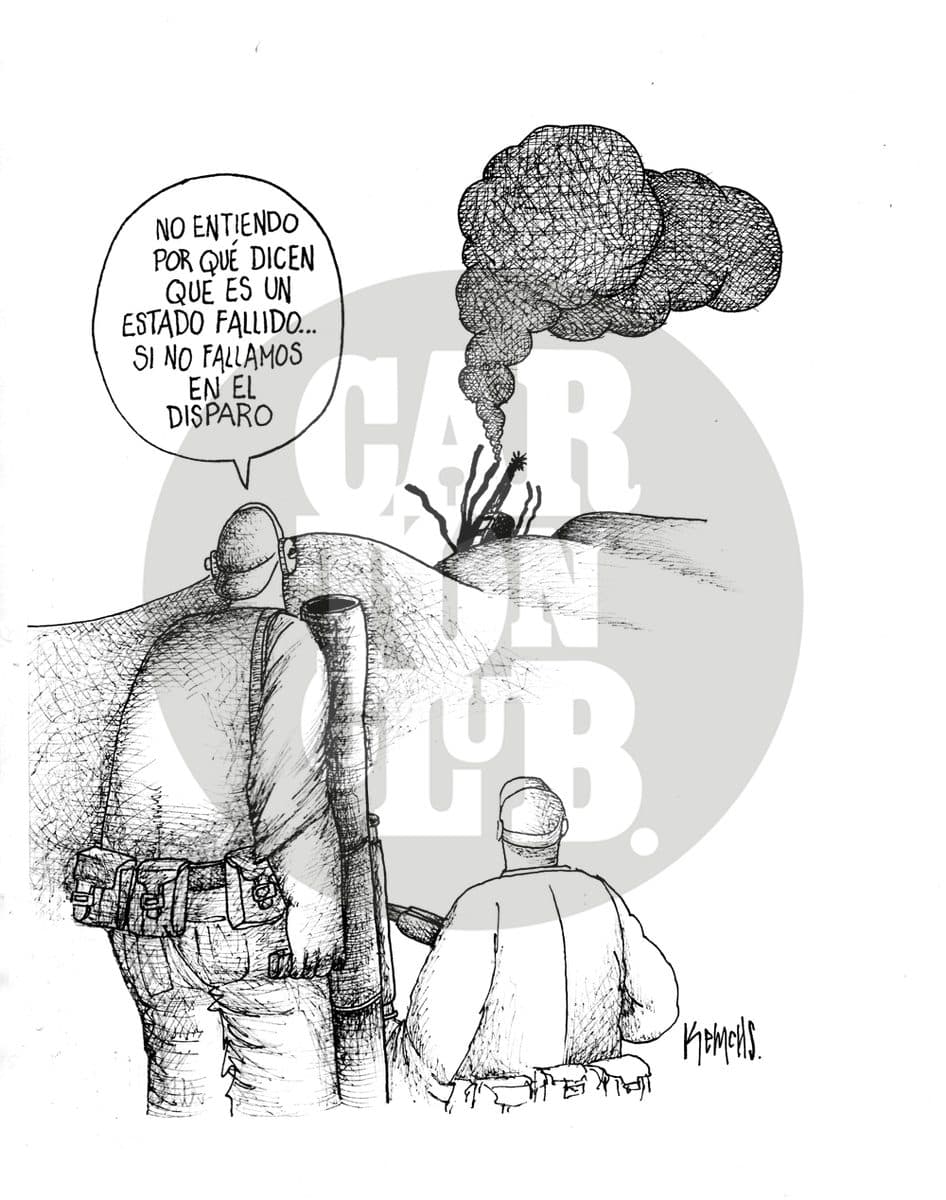 Helicóptero en picada, cartón de Kemchs