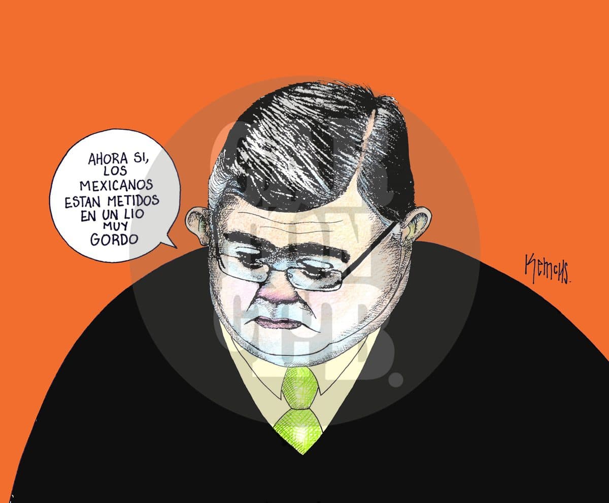 Un hombre con gesto grave advierte que los mexicanos están metidos en un problema serio, en alusión al tema fiscal.