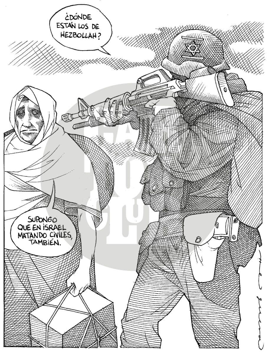 Invasión a Líbano, cartón de Helguera