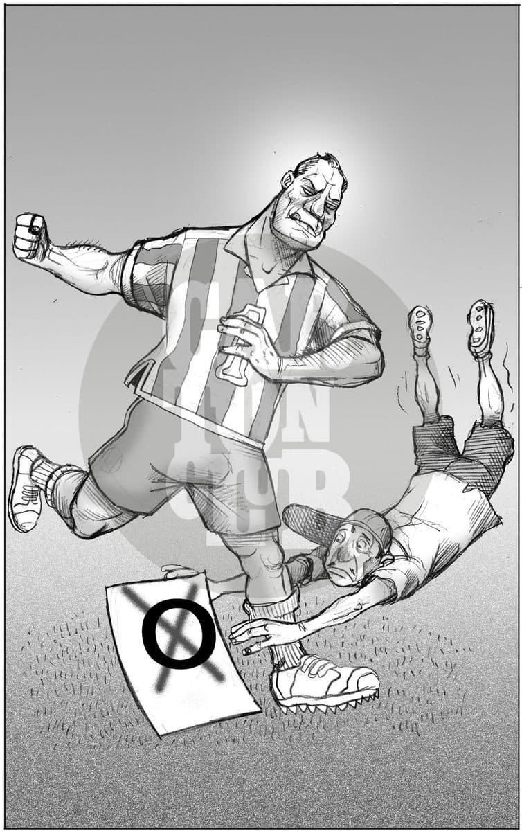 Jugada para Peña, cartón de El Fisgón