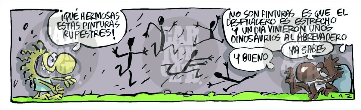 kromañónicas pinturas, cartón de Laz