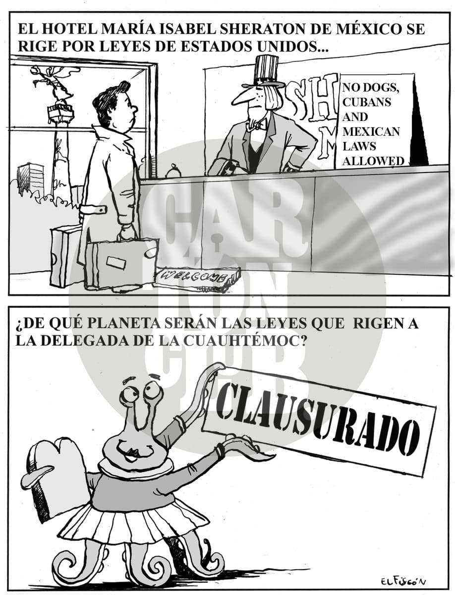 La cosa se complica, cartón de El Fisgón